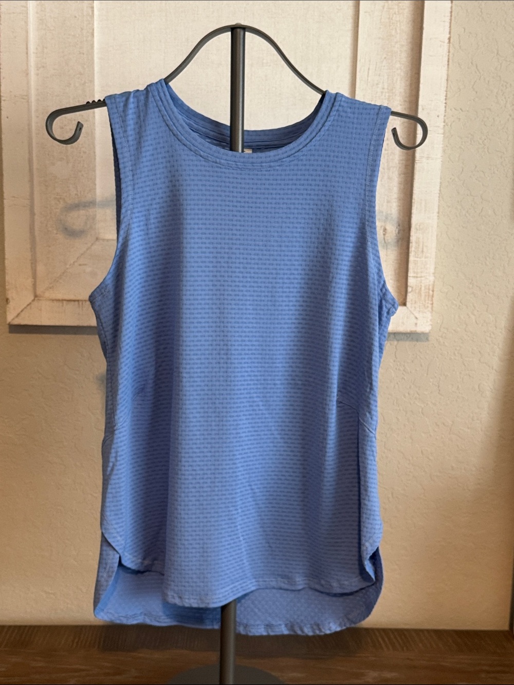 RBX Women's Light Blue Sleeveless Tank - Textured Scoop Neck
